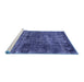 Sideview of Machine Washable Oriental Blue Industrial Rug, wshurb3066blu