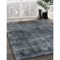 Mid-Century Modern Light Slate Gray Oriental Rug, urb3066