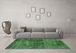 Machine Washable Oriental Emerald Green Industrial Area Rugs in a Living Room,, wshurb3066emgrn