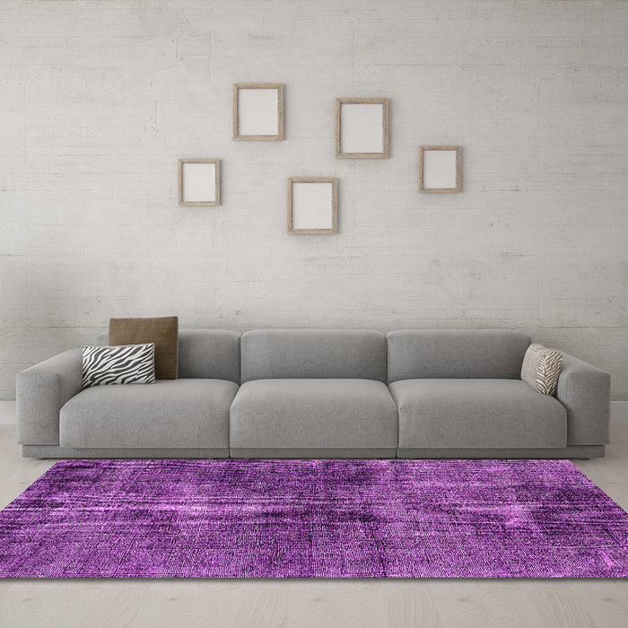 Machine Washable Oriental Pink Industrial Rug in a Living Room, wshurb3066pnk