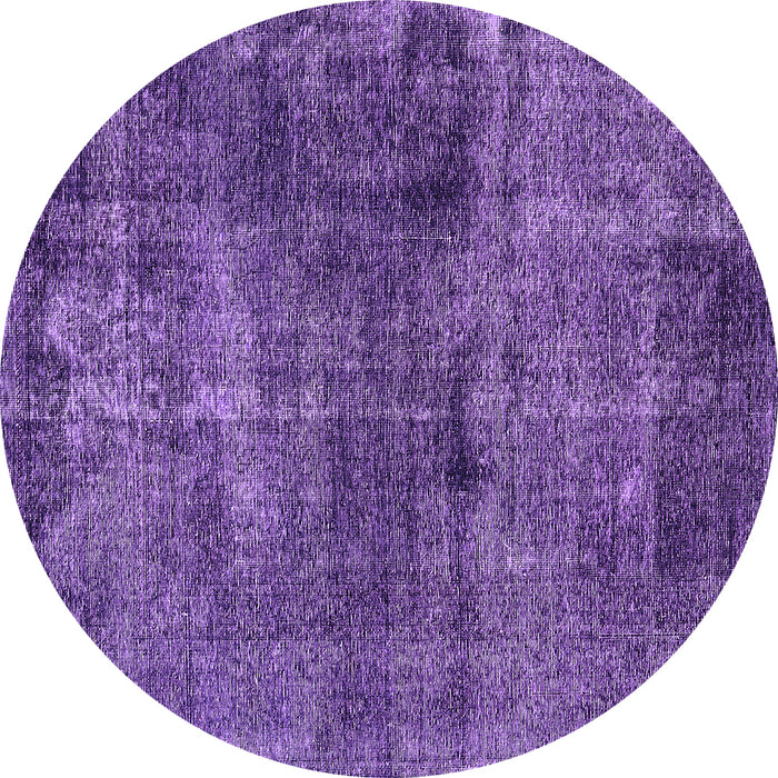 Round Machine Washable Oriental Purple Industrial Area Rugs, wshurb3066pur