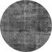 Round Oriental Gray Industrial Rug, urb3066gry