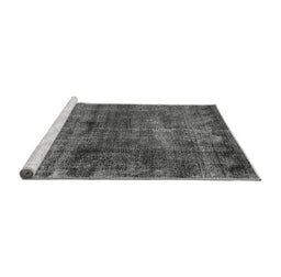 Sideview of Machine Washable Oriental Gray Industrial Rug, wshurb3066gry