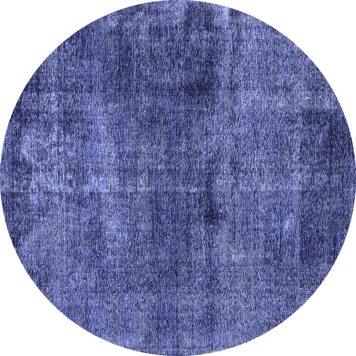 Round Oriental Blue Industrial Rug, urb3066blu