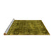 Sideview of Machine Washable Oriental Yellow Industrial Rug, wshurb3066yw