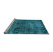 Sideview of Machine Washable Oriental Light Blue Industrial Rug, wshurb3066lblu