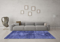 Machine Washable Oriental Blue Industrial Rug, wshurb3066blu