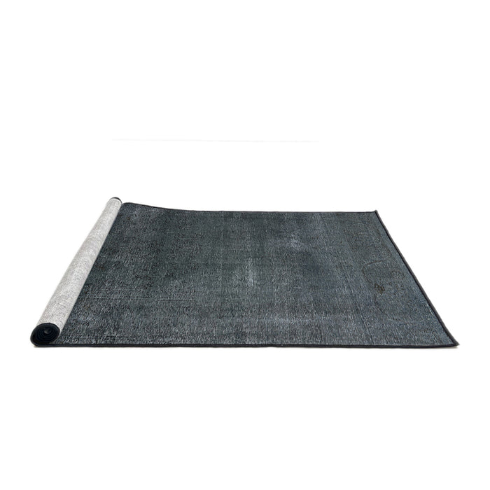 Sideview of Machine Washable Industrial Modern Charcoal Blue Rug, wshurb3067