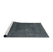 Sideview of Machine Washable Industrial Modern Charcoal Blue Rug, wshurb3067