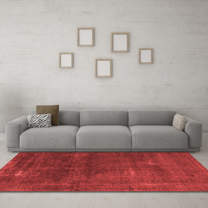 Industrial Red Washable Rugs
