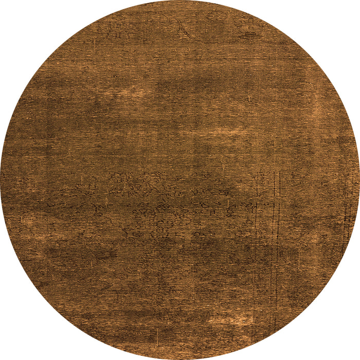 Round Oriental Orange Industrial Rug, urb3067org