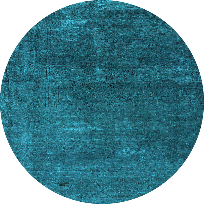 Round Oriental Light Blue Industrial Rug, urb3067lblu