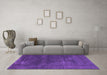 Machine Washable Oriental Purple Industrial Area Rugs in a Living Room, wshurb3067pur
