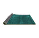 Sideview of Oriental Turquoise Industrial Rug, urb3067turq