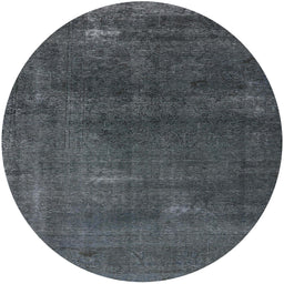 Round Machine Washable Industrial Modern Charcoal Blue Rug, wshurb3067