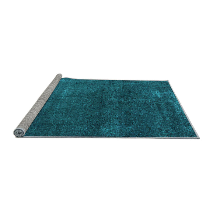 Sideview of Machine Washable Oriental Light Blue Industrial Rug, wshurb3067lblu