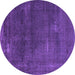 Round Oriental Purple Industrial Rug, urb3067pur