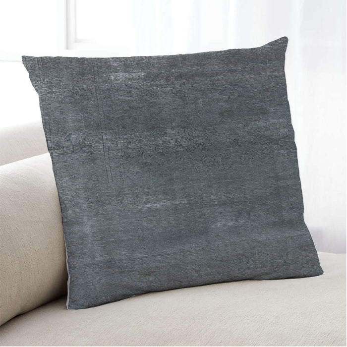 Lifestyle Image of Mid-Century Modern Urban Square Charcoal Blue Throw Pillow, 18 inch by 18 inch, pwurb3067