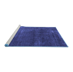 Sideview of Machine Washable Oriental Blue Industrial Rug, wshurb3067blu