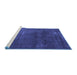 Sideview of Machine Washable Oriental Blue Industrial Rug, wshurb3067blu