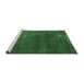 Sideview of Machine Washable Oriental Emerald Green Industrial Area Rugs, wshurb3067emgrn