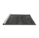 Sideview of Machine Washable Oriental Gray Industrial Rug, wshurb3067gry