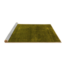 Sideview of Machine Washable Oriental Yellow Industrial Rug, wshurb3067yw
