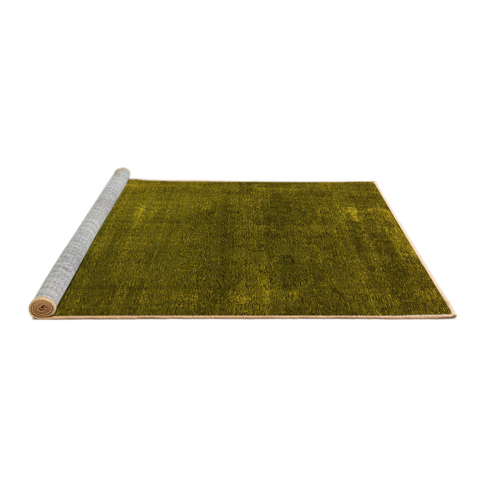 Sideview of Machine Washable Oriental Yellow Industrial Rug, wshurb3067yw