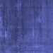 Square Machine Washable Oriental Blue Industrial Rug, wshurb3067blu