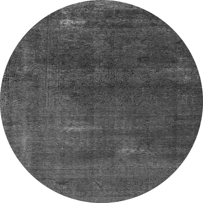 Round Machine Washable Oriental Gray Industrial Rug, wshurb3067gry