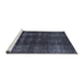 Sideview of Machine Washable Industrial Modern Slate Blue Grey Blue Rug, wshurb3068