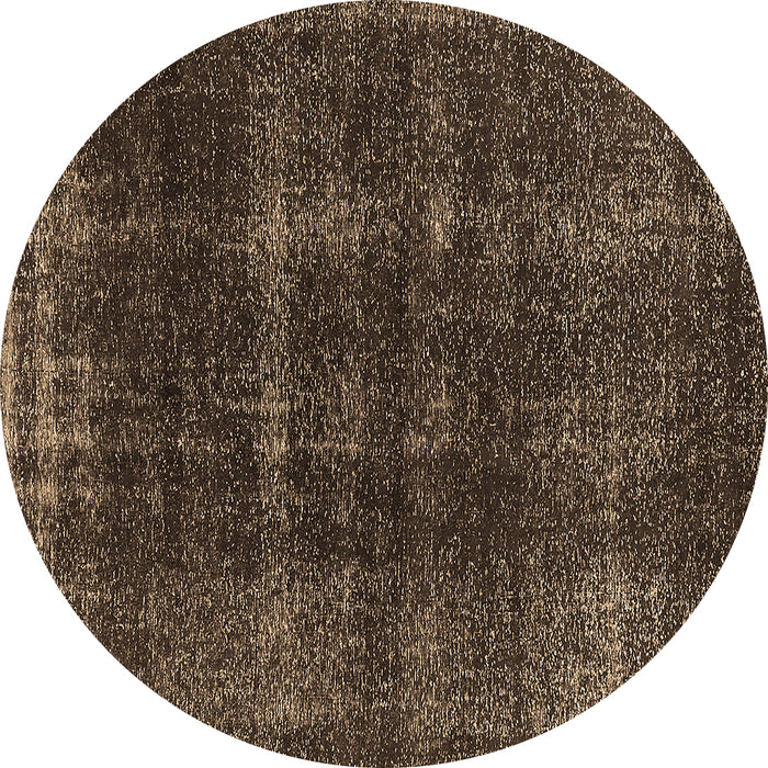 Round Machine Washable Oriental Brown Industrial Rug, wshurb3068brn