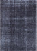 Machine Washable Industrial Modern Slate Blue Grey Blue Rug, wshurb3068