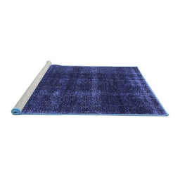 Sideview of Machine Washable Oriental Blue Industrial Rug, wshurb3068blu