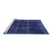 Sideview of Machine Washable Oriental Blue Industrial Rug, wshurb3068blu