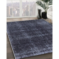 Mid-Century Modern Slate Blue Grey Oriental Rug, urb3068