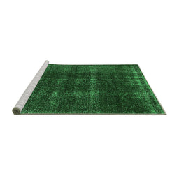 Sideview of Machine Washable Oriental Green Industrial Area Rugs, wshurb3068grn