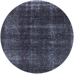 Round Machine Washable Industrial Modern Slate Blue Grey Blue Rug, wshurb3068