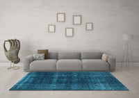 Machine Washable Oriental Light Blue Industrial Rug, wshurb3068lblu