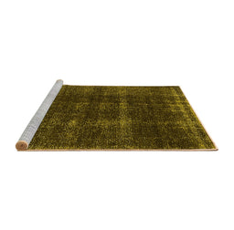 Sideview of Machine Washable Oriental Yellow Industrial Rug, wshurb3068yw