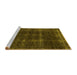 Sideview of Machine Washable Oriental Yellow Industrial Rug, wshurb3068yw