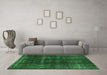 Machine Washable Oriental Green Industrial Area Rugs in a Living Room,, wshurb3068grn