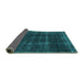 Sideview of Oriental Turquoise Industrial Rug, urb3068turq