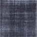 Square Machine Washable Industrial Modern Slate Blue Grey Blue Rug, wshurb3068