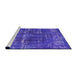 Sideview of Machine Washable Industrial Modern Blue Rug, wshurb3069