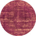 Round Oriental Orange Industrial Rug, urb3069org