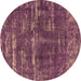 Round Oriental Brown Industrial Rug, urb3069brn