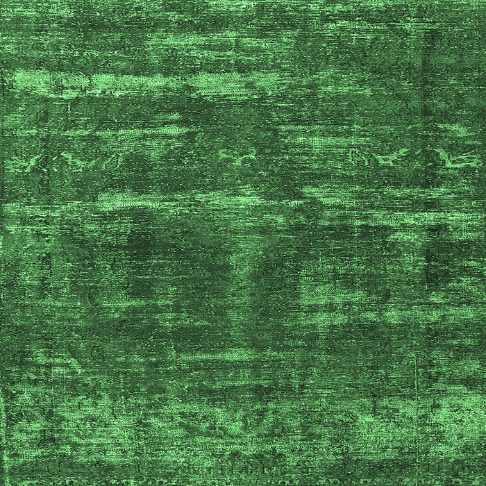 Square Machine Washable Oriental Emerald Green Industrial Area Rugs, wshurb3069emgrn