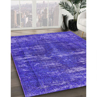 Mid-Century Modern Blue Oriental Rug, urb3069