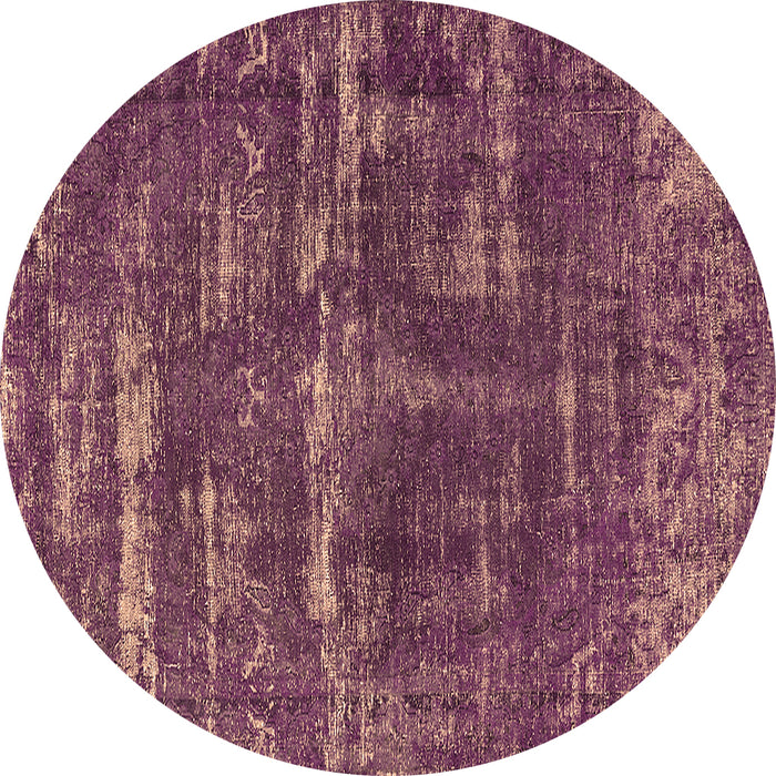 Round Machine Washable Oriental Brown Industrial Rug, wshurb3069brn